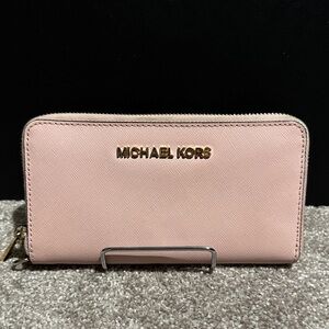 Michael Kors Blush Pink Zip-Around Wallet
